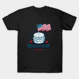 Independance Day 4th of july America with usa flag on humborger T-Shirt